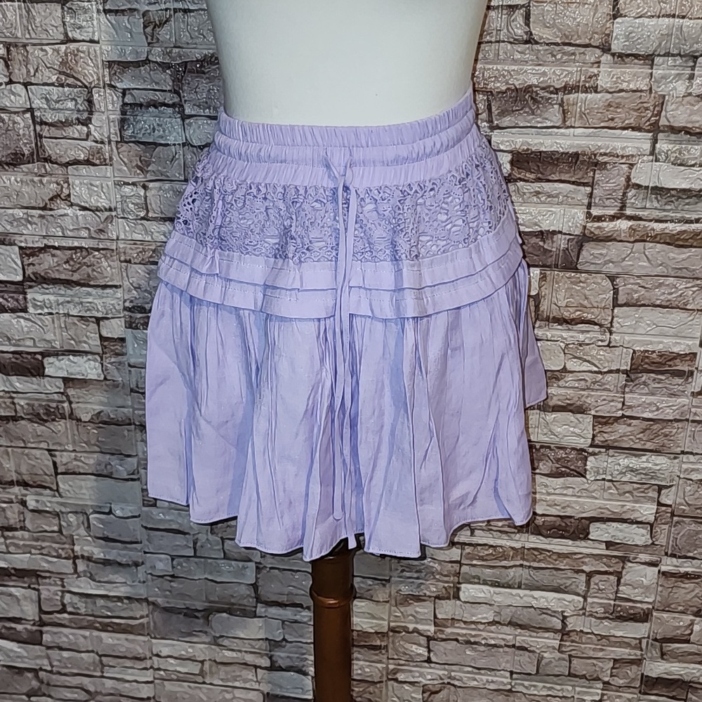 Mustard Seed Lavender Lace Trim Skirt